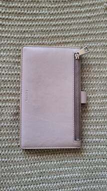 Fossil Logan Lavender Leather Slim Bifold Wallet with Multi-Color Edge